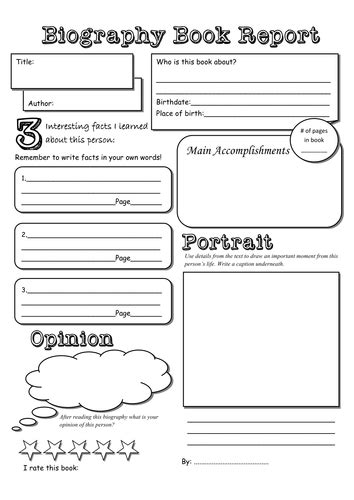 Biography Book Report Template 2 Templates Example Templates