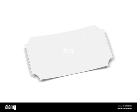 Blank Cinema Ticket Or Coupon 3d Illustration Isolated On White