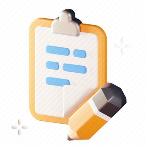 Clipboard Writing Document Data 3d Illustration Download On Iconfinder