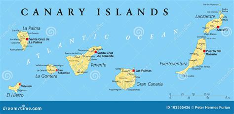 Canary Islands Map Vector Autonomous Communities Of Spain High