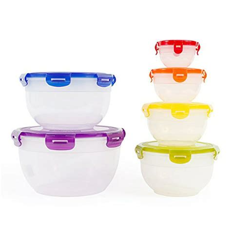 Neoflam Food Storage Plastic Bowls With Lids 12 Piece Set Kitchen