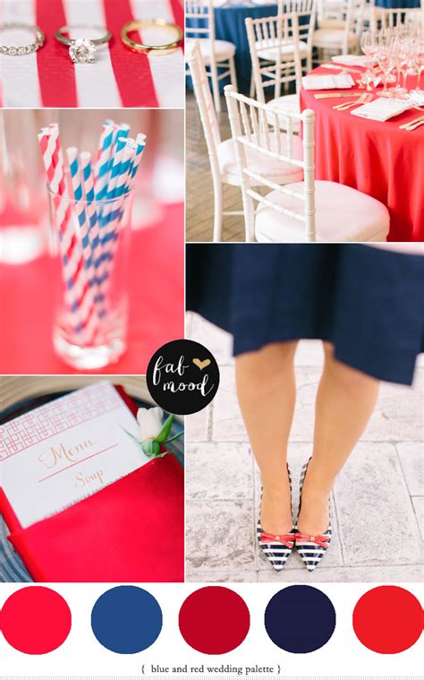 Blue And Red Wedding Colour Palette
