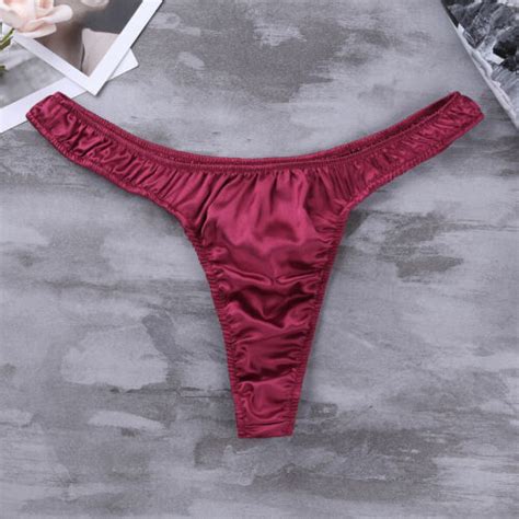 us men s sexy bikini brief elastic silky ruched underwear swimwear thong panties ebay