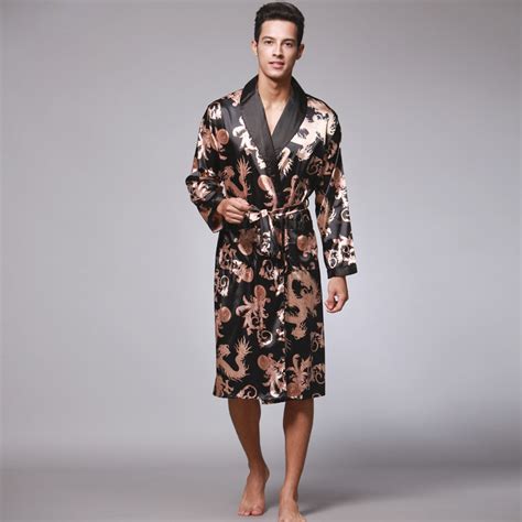 Peignoir Homme Autumn Long Sleeve Couple Robe Male Bathrobes Silk
