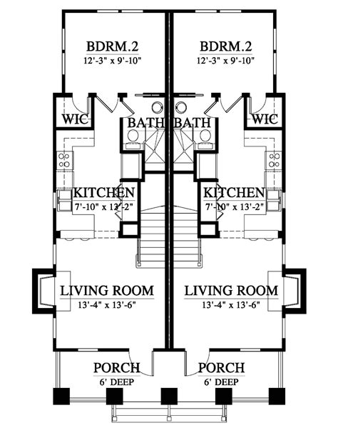 Camden Duplex House Plan C0521 Design From Allison Ramsey Architects