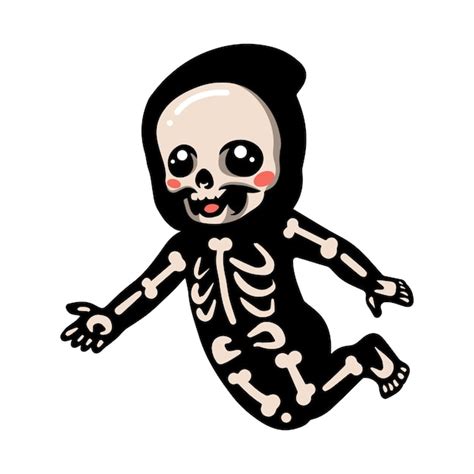 Premium Vector Cute Halloween Skeleton Cartoon Posing