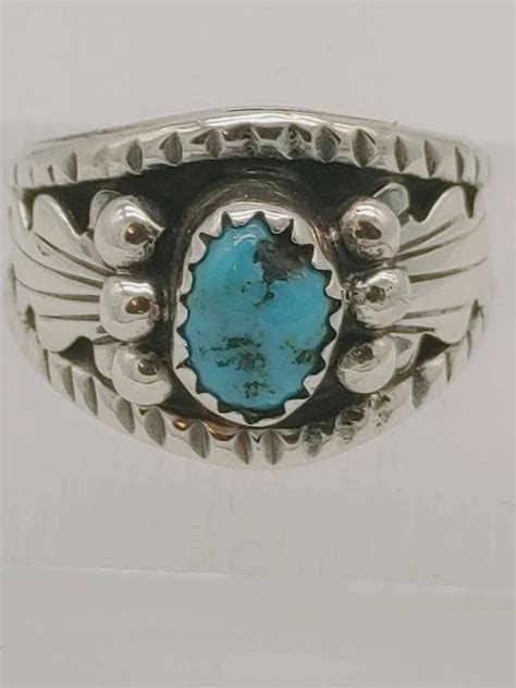 Navajo Rita Dawes Signed Kingman Turquoise And Sterling Silver Etsy
