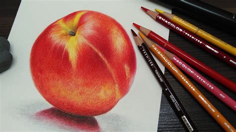 When working with colored pencils i find it easier to think about the small details ahead of time. TIMELAPSE How to draw nectarine with colored pencils ...