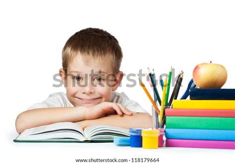 Funny Schoolboy Books Pencils Stock Photo 118179664 Shutterstock