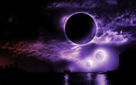 Purple Moon Eclipse Under The Sun Around The Moon And Thru The Stars