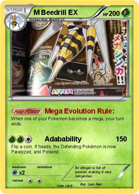 Pokémon M Beedrill Ex 1 1 Mega Evolution Rule My Pokemon Card