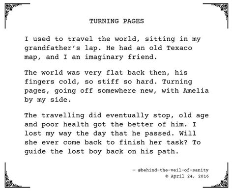 Read through the text and put the adjectives you find in the table. #poetry #poem #writing TURNING PAGES text version below I used to travel the world sitting in my ...