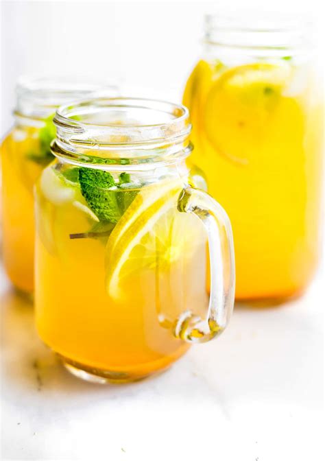 Zingy Turmeric Ginger Lemonade With Mint Paleo Vegan