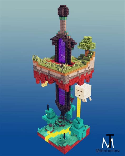 I Build This For A 1 Chunk Challenge By Uminetrendz Minecraft Art