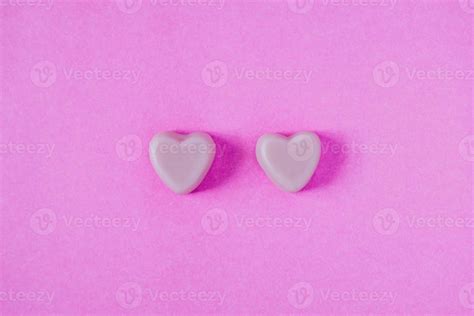 Valentine Candy Hearts Shape On Pink Background 8903391 Stock Photo At