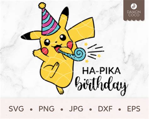 Pikachu Birthday Svg Pokemon Birthday Svg Svg Png  Dxf Etsy Australia