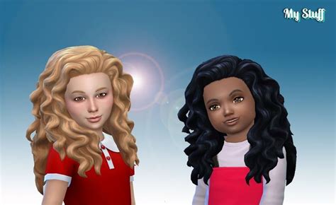 Mid Curly Conversion My Stuff Sims 4 Curly Hair Curly