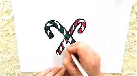 How To Draw Candy Canes For Christmas Youtube