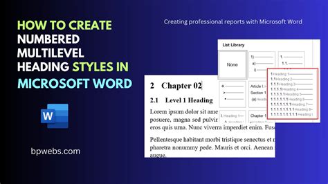How To Create Numbered Multilevel Heading Styles In Microsoft Word