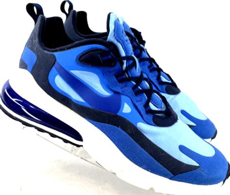 Nike Air Max 270 React Ci3866 400 Triple Blue Lace Up Sneaker Shoes