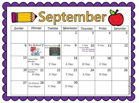 School Calendar Bancroft Elementary School