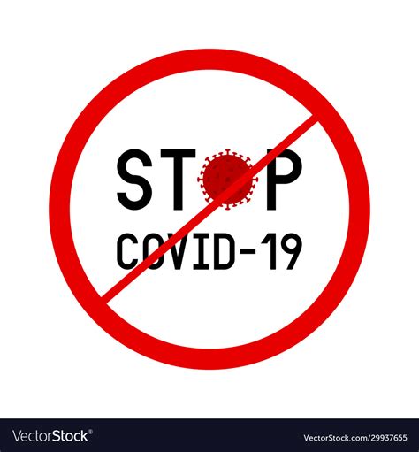 Sign Caution Stop Covid 19 Coronavirus Royalty Free Vector