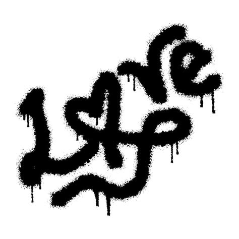 Premium Vector Graffiti Love Word With Black Spray Paint