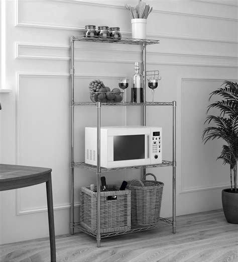 Buy Denham 3 Shelf Kitchen Racks In Silver Colour By Tunehome At 6 Off
