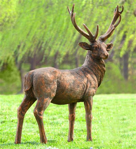 Our Handsome Fiberglass Buck Garden Statue Stands Tall And Proud In