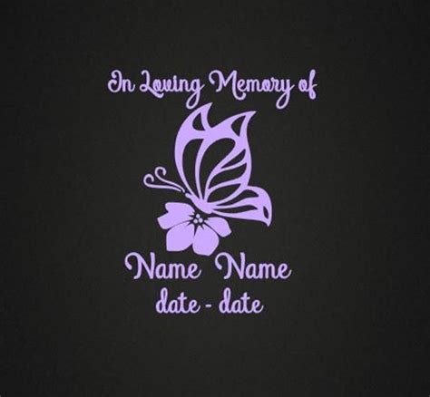 Butterfly Flower In Loving Memory Vinyl Decal Loving Memory | Etsy | Memorial decals, In loving ...