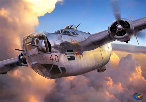 B 24 H Liberator Hey Moe By Ron Cole Aviation Art Wwii Airplane