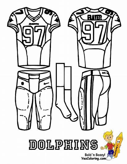 Coloring Dolphins Pages Miami Uniform Football Jersey