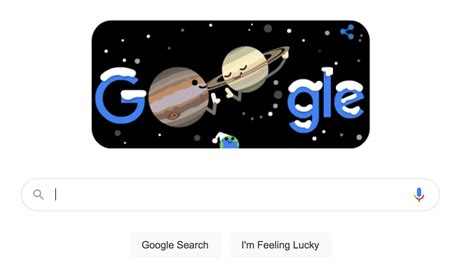 The rare meeting of saturn and jupiter is known as the great conjunction by astronomers. Winter Solstice and Great Conjunction: Google Doodle ...