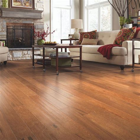 Hardwood flooring installation doesn't have to be a difficult task. Mohawk Ageless Allure 5" Engineered Sweet Gum Hardwood ...
