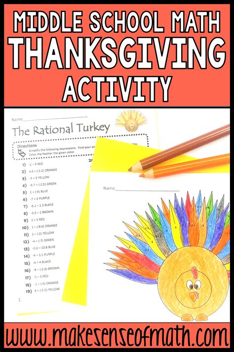 Free Printable Thanksgiving Worksheets On Operations On Rational Numbers
