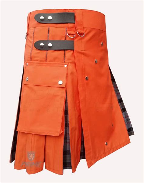 Orange Deluxe Utility Hybrid Kilt Orange Kilt