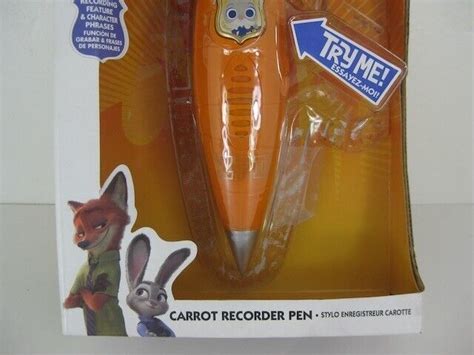 Rare Disney Zootopia Judy Hopps Carrot Voice Recorder Pen Role Play