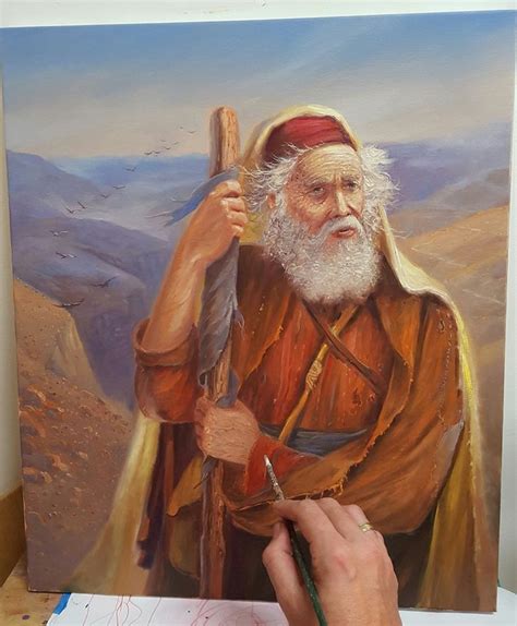 Moses Meets God On Mount Sinai New Painting In Process By Alex Levin