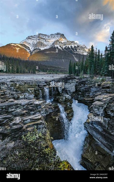 Mount Kerkeslin Athabasca Falls Jasper National Park Alberta Canada
