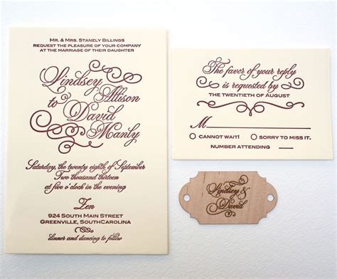 Sandy took the time to work with us on perfecting our custom design, and she crafted. Custom Made Letterpress Calligraphy Wedding Invitation ...