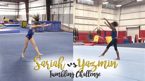 Sariah Vs Yazmin Gymnastics Tumbling Challenge Sariah Sgg Youtube