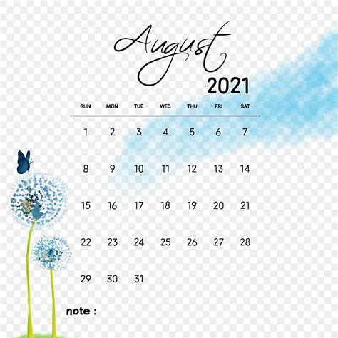 8월 달력 2021 Kalender Bulan Agustus 나비 일러스트 2021 년 8 월 칼렌더 2021 달력