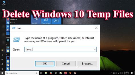 Delete Temp Files In Windows 10 Using Run Youtube