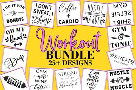 Download Fitness SVG Bundle, Workout Quotes, Gym Quotes By Freeling ...