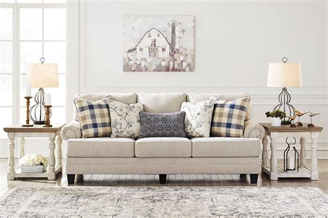 Meggett Linen Sofa Benchcraft Furniture Cart