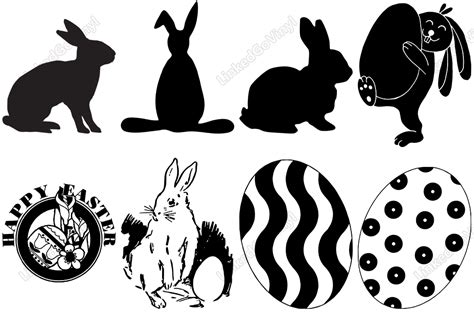 Easter Svg Silhouette Illustration Set Free SVG Files - LinkedGo Vinyl