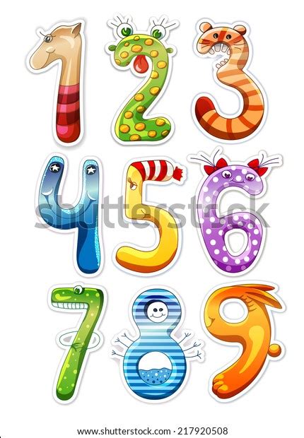 Colorful Cartoon Numbers Kids Stock Vector Royalty Free 217920508