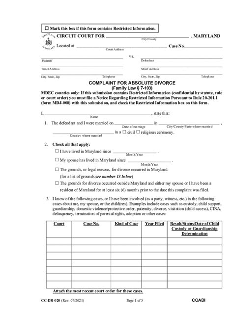 2021 2024 Form Md Cc Dr 20 Fill Online Printable Fillable Blank