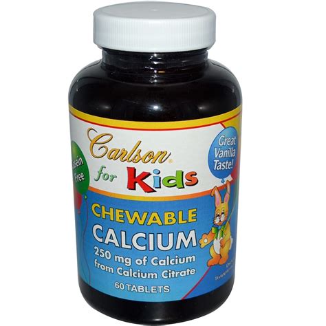 Carlson Labs Kids Chewable Calcium Vanilla 60 Tablets