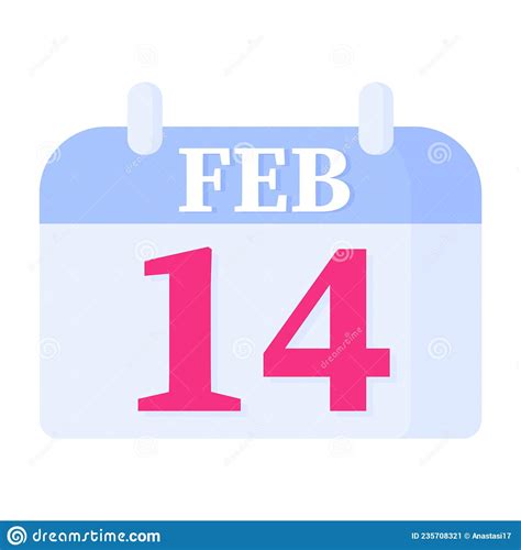 Calendar With The Date Of February 14th Wedding And Valentine Day